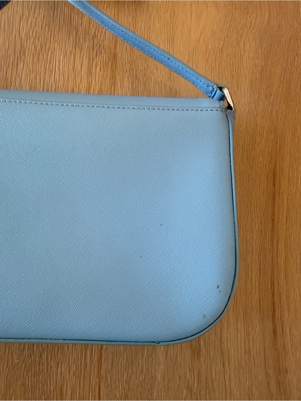 Kate Spade New York Light Blue Saffiano Leather Crossbody Bag Gold Hardware - Picture 7 of 15